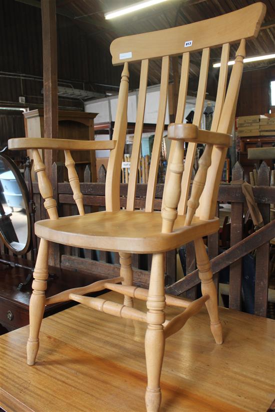 Beech slat back Windsor elbow chair